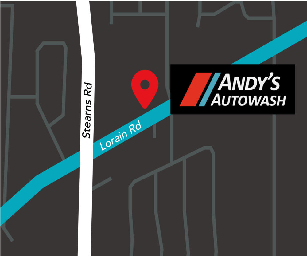 Andy's Autowash map located at the corner of Lorain Rd and Stearns Rd